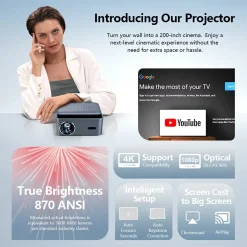 Alternative view of AUN A45 Pro Full HD Genuine Android TV Netflix-licensed Home Cinema Projector