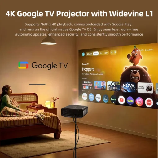 AUN U001 Pro Full HD Genuine Android TV Projector, 4K Support - Image 2