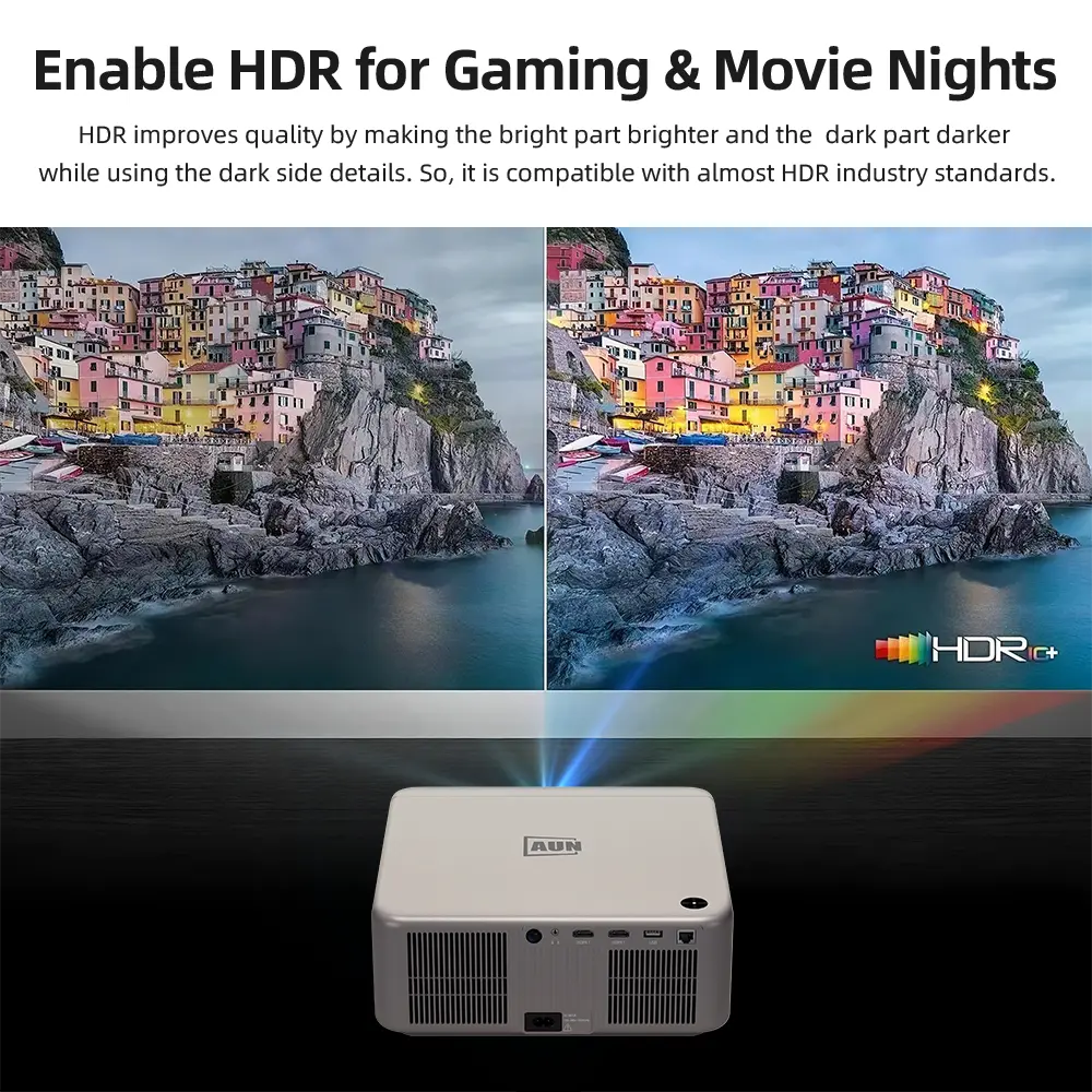 AUN U002 Pro Full HD Dust-Proof Android Projector, TOF Laser Auto Focus, 4K Support - Image 4